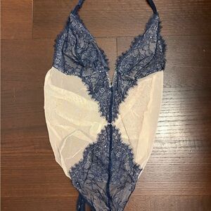 Victoria’s Secret  Bodysuit in Navy and Cream